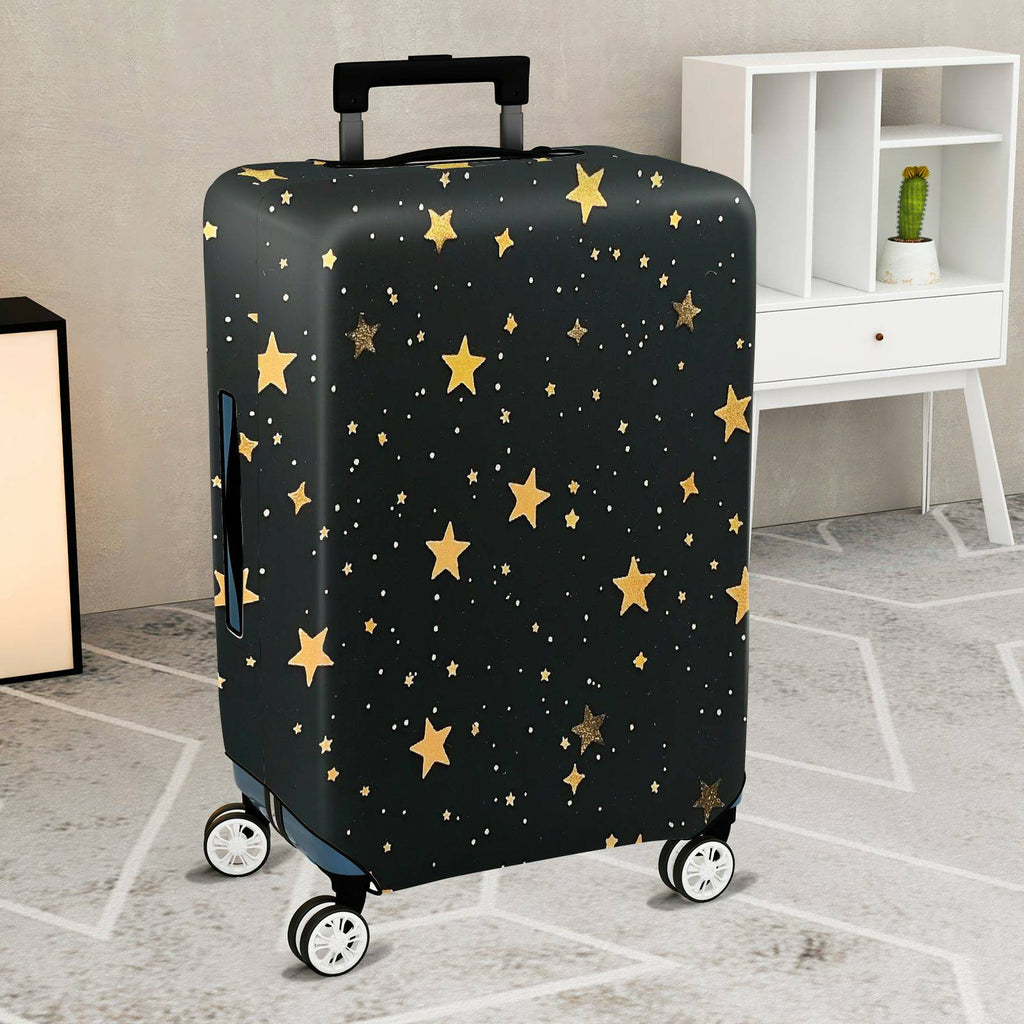 1-Piece Starry Night Golden Stars Constellation Celestial Cosmic  Suitcase Luggage Cover, Stretch Protective Sleeve