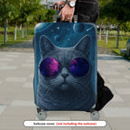 1-Piece Galaxy Cat Space Cosmic Astronaut Art  Suitcase Luggage Cover, Stretch Protective Sleeve