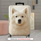 1-Piece Cute Dog Glasses White Living Room Sofa  Suitcase Luggage Cover, Stretch Protective Sleeve