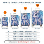 1-Piece Unicorn Painted Floral Butterfly  Suitcase Luggage Cover, Stretch Protective Sleeve