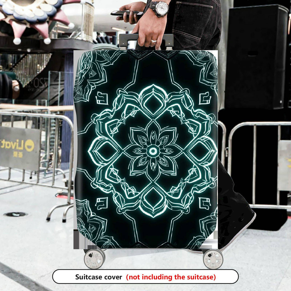 1-Piece Floral Mandala Geometric Pattern  Art  Suitcase Luggage Cover, Stretch Protective Sleeve