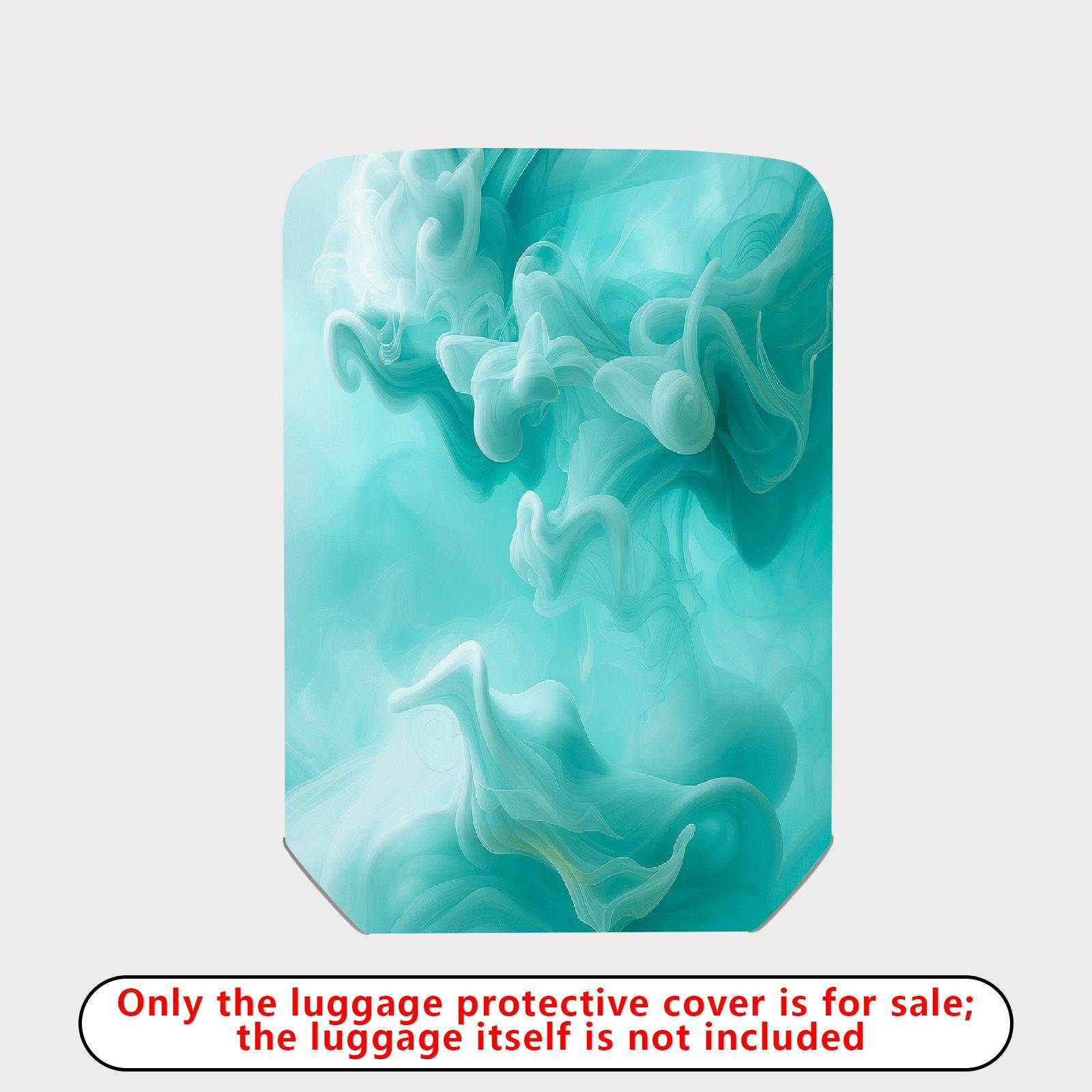 1-Piece Aqua Swirl Abstract Artistic Elegant Stylish Blue  Suitcase Luggage Cover, Stretch Protective Sleeve