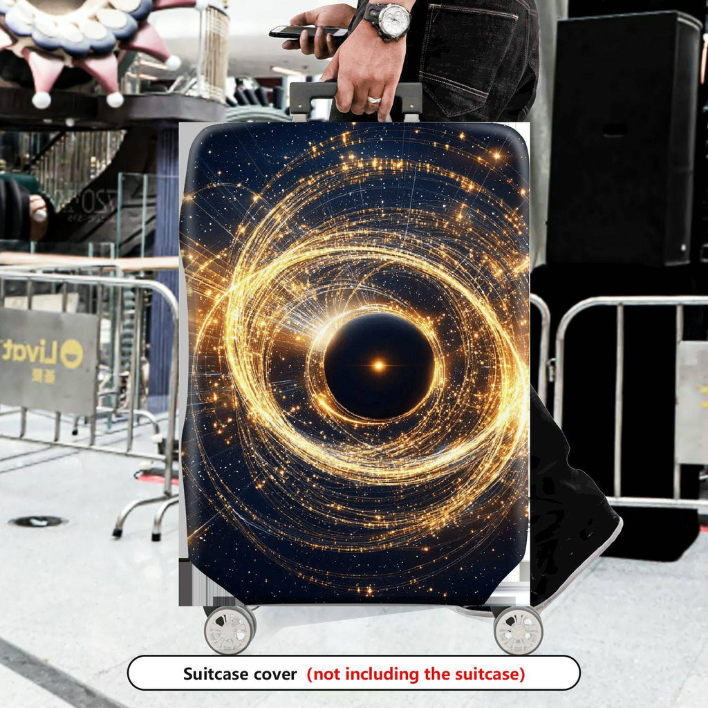 1-Piece Cosmic Galaxy Swirl Starry Circular Abstract  Suitcase Luggage Cover, Stretch Protective Sleeve