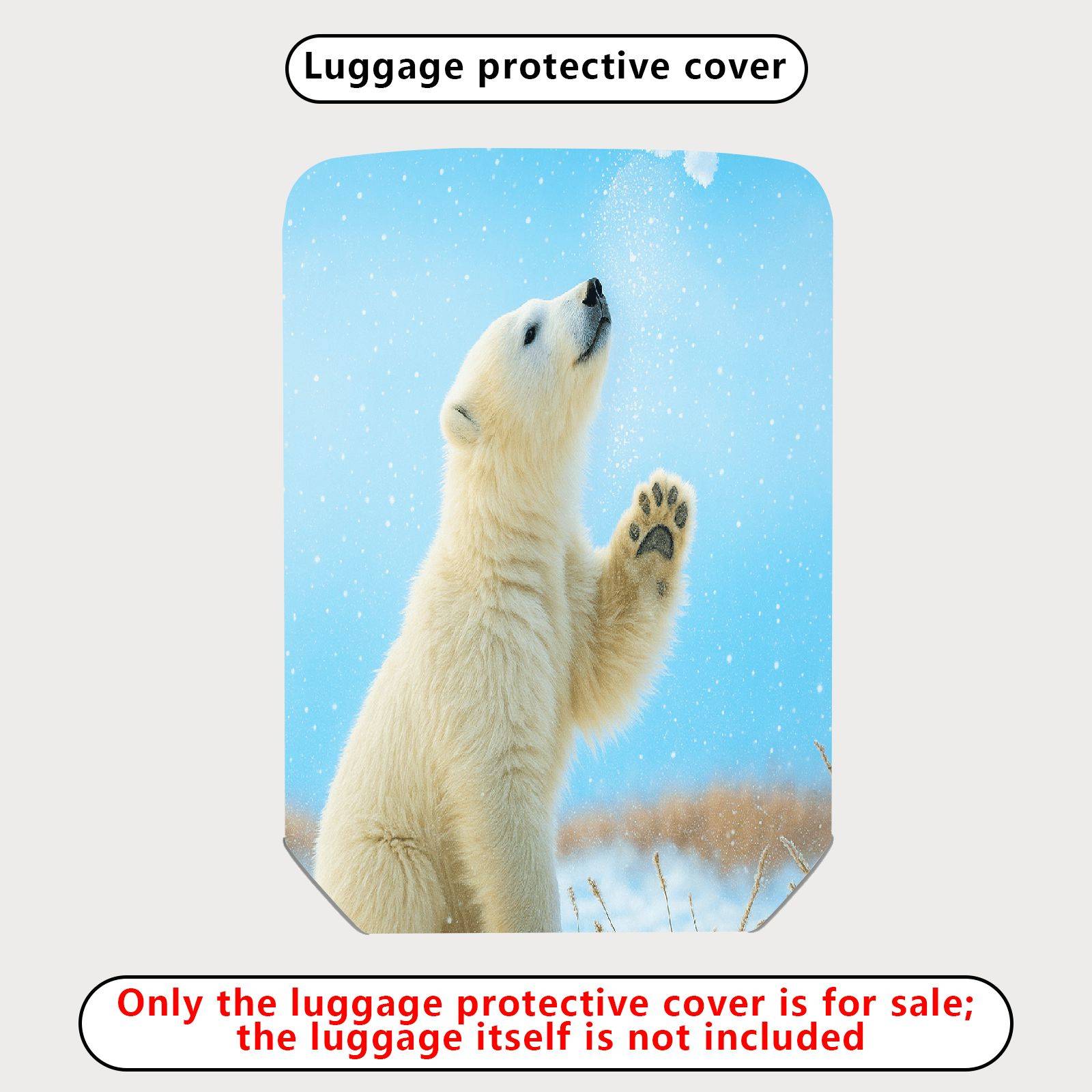 1-Piece Cute Polar Bear Winter Snow Nature Animal  Suitcase Luggage Cover, Stretch Protective Sleeve