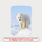 1-Piece Cute Polar Bear Snow Winter Nature Animal White  Suitcase Luggage Cover, Stretch Protective Sleeve