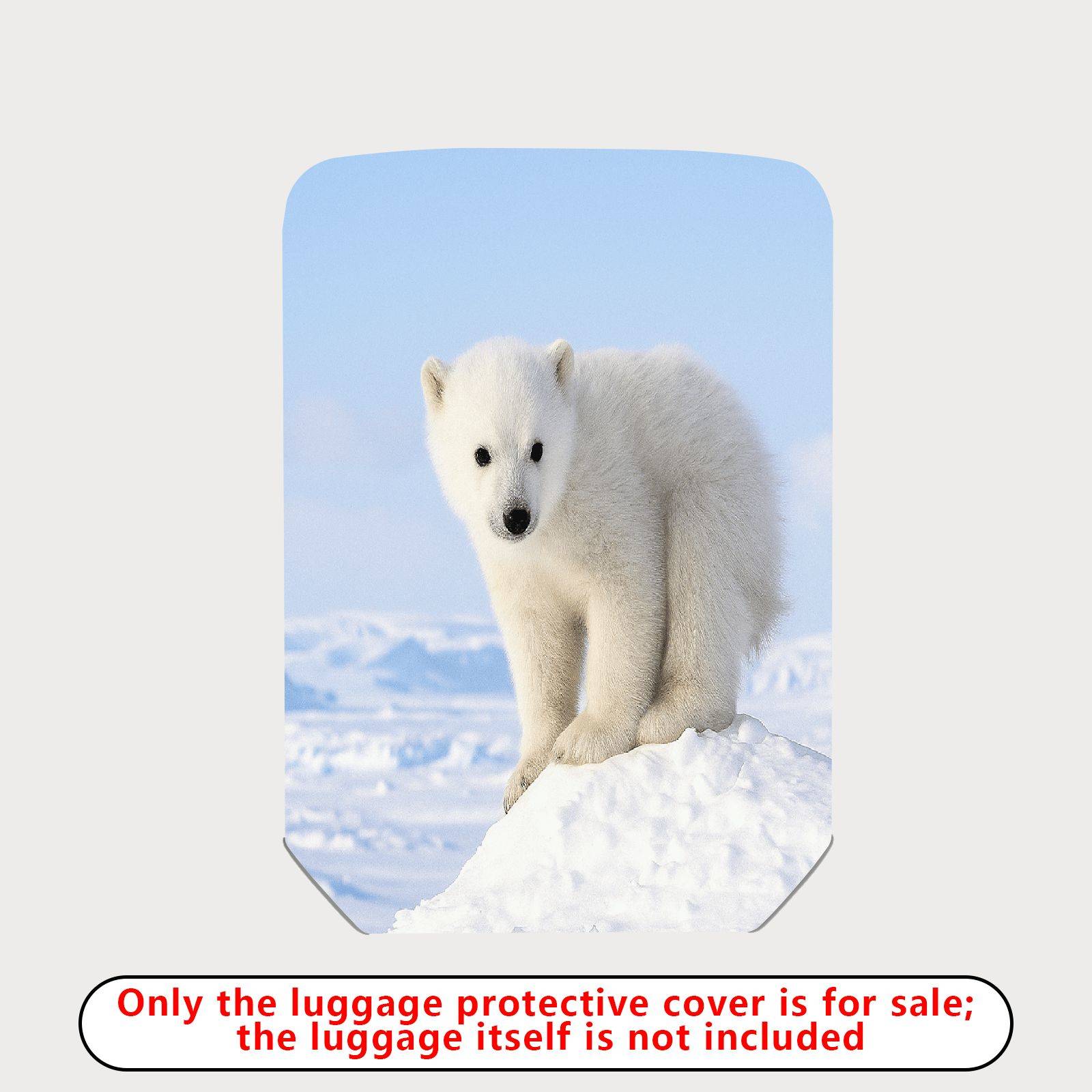 1-Piece Cute Polar Bear Snow Winter Nature Animal White  Suitcase Luggage Cover, Stretch Protective Sleeve