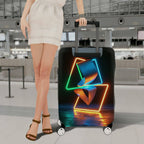 1-Piece Geometric Abstract Art Luminous Vibrant  Suitcase Luggage Cover, Stretch Protective Sleeve