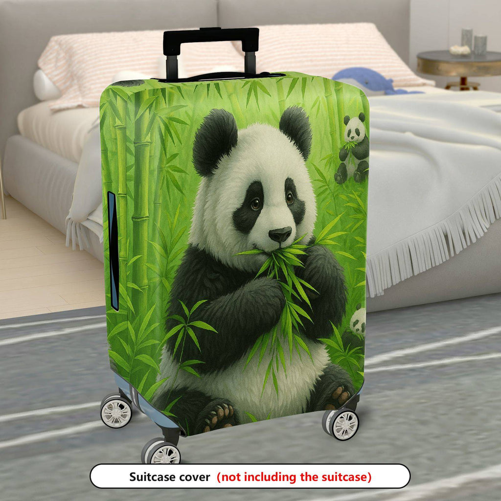 1-Piece Panda Bamboo Green Forest Cute Playful Lively  Suitcase Luggage Cover, Stretch Protective Sleeve