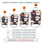 1-Piece Cute Dog Heart  Travel Holiday Fun  Suitcase Luggage Cover, Stretch Protective Sleeve