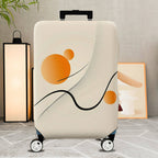 1-Piece Minimalist Abstract Geometric Art Orange Swirl  Suitcase Luggage Cover, Stretch Protective Sleeve