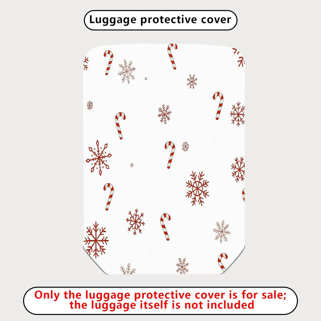 1-Piece Christmas Snowflakes Candy Cane Festive Travel Holiday  Suitcase Luggage Cover, Stretch Protective Sleeve