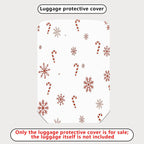 1-Piece Christmas Snowflakes Candy Cane Festive Travel Holiday  Suitcase Luggage Cover, Stretch Protective Sleeve