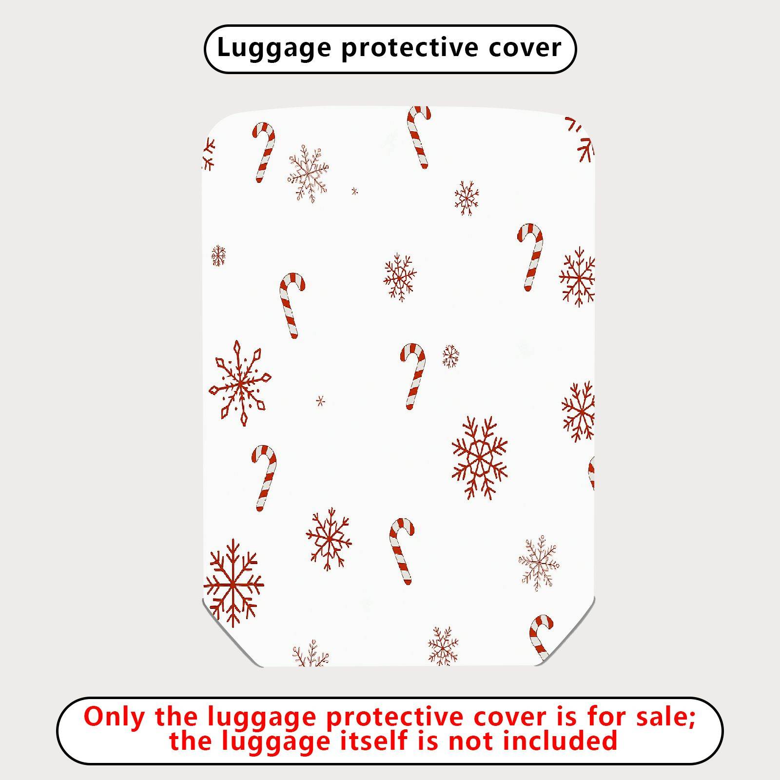 1-Piece Christmas Snowflakes Candy Cane Festive Travel Holiday  Suitcase Luggage Cover, Stretch Protective Sleeve