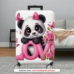 1-Piece Cute Panda Flower Love Butterfly Pink  Suitcase Luggage Cover, Stretch Protective Sleeve