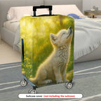 1-Piece Cute Animal Scenic Nature Yellow Happy  Suitcase Luggage Cover, Stretch Protective Sleeve