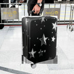 1-Piece Starry Night Black Silver Cosmic Shiny Celestial Astral  Suitcase Luggage Cover, Stretch Protective Sleeve