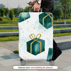 1-Piece Gift Box Ribbon Sparkle Festive Holiday  Suitcase Luggage Cover, Stretch Protective Sleeve