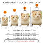 1-Piece Cute Cat Feline Animal Nature Whiskers  Suitcase Luggage Cover, Stretch Protective Sleeve