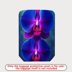 1-Piece Orchid Blue Purple Floral Nature Exotic  Suitcase Luggage Cover, Stretch Protective Sleeve