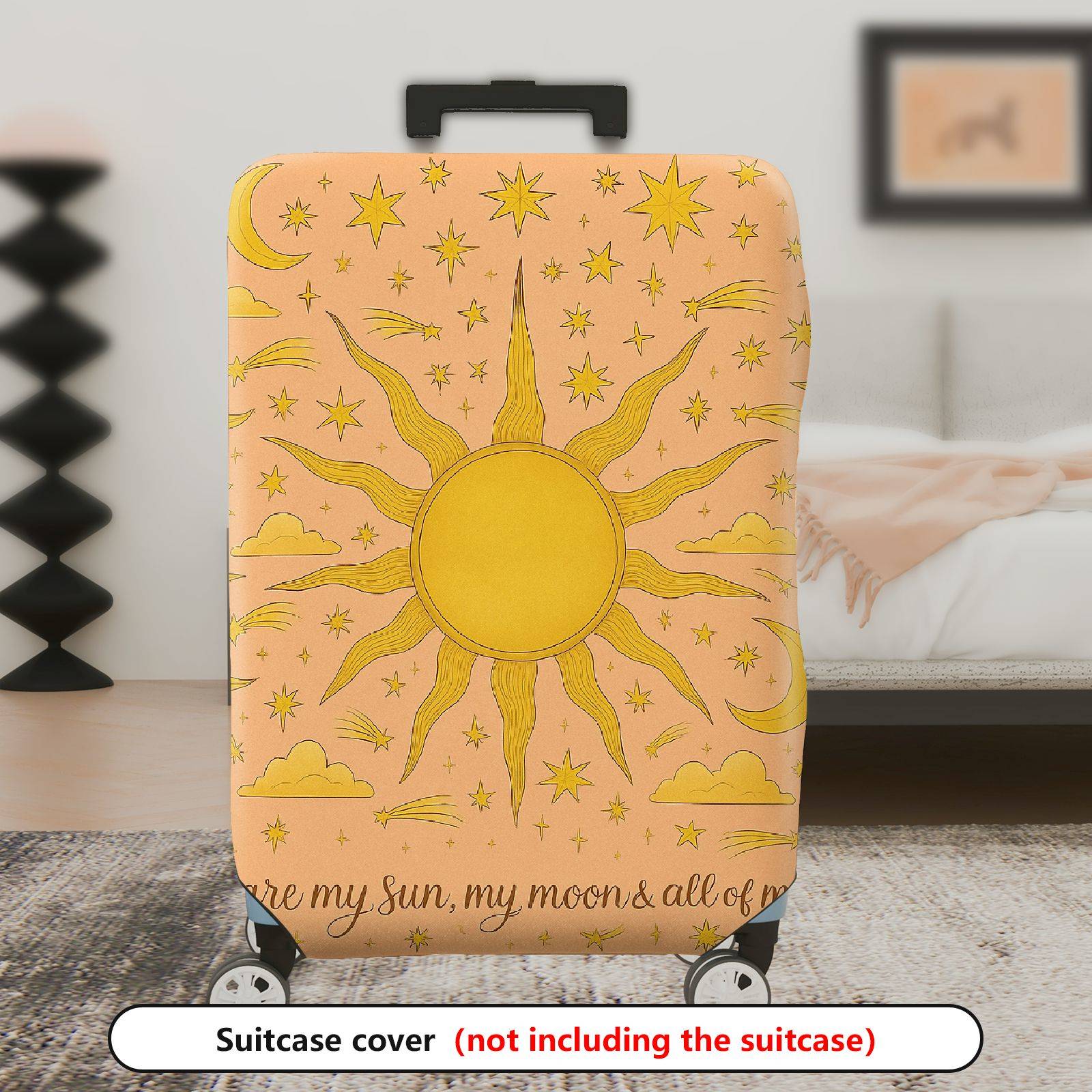 1-Piece Sun Moon Star Cosmic Celestial Sky  Suitcase Luggage Cover, Stretch Protective Sleeve