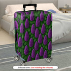 1-Piece Purple Pine Cone Evergreen Holiday Festive Seasonal  Suitcase Luggage Cover, Stretch Protective Sleeve