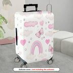 1-Piece Pink Clouds Hearts Butterflies Rainbow Cute  Suitcase Luggage Cover, Stretch Protective Sleeve