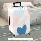 1-Piece Abstract Pastel Blue Heart Travel Luggage  Suitcase Luggage Cover, Stretch Protective Sleeve