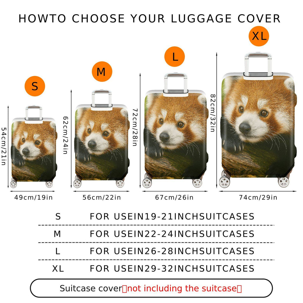 1-Piece Woodland Animal Red Panda Cute Nature Wildlife Forest  Suitcase Luggage Cover, Stretch Protective Sleeve