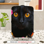 1-Piece Cat Flower Autumn Colorful Artistic Cute  Suitcase Luggage Cover, Stretch Protective Sleeve