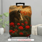 1-Piece Horse Floral Sunset Nature Art  Suitcase Luggage Cover, Stretch Protective Sleeve