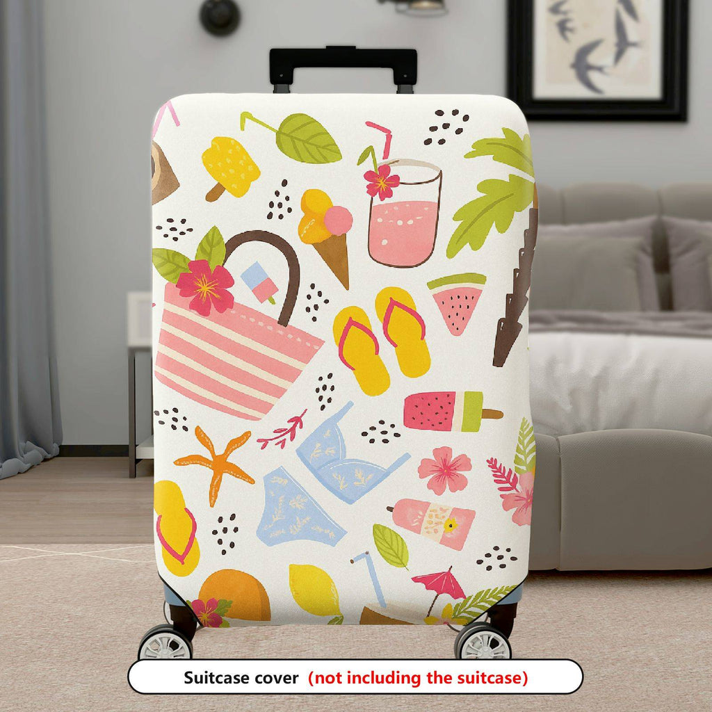 1-Piece Summer Beach Tropical Holiday Vacation Colorful Fun  Suitcase Luggage Cover, Stretch Protective Sleeve