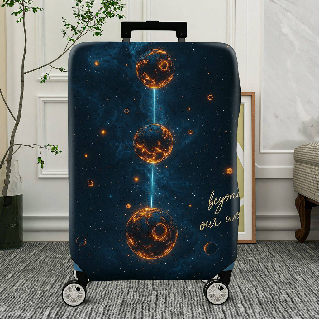 1-Piece Cosmic Galaxy Space Planet Pattern  Suitcase Luggage Cover, Stretch Protective Sleeve