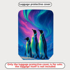 1-Piece Penguin Aurora Winter Night Sky Landscape Arctic  Suitcase Luggage Cover, Stretch Protective Sleeve
