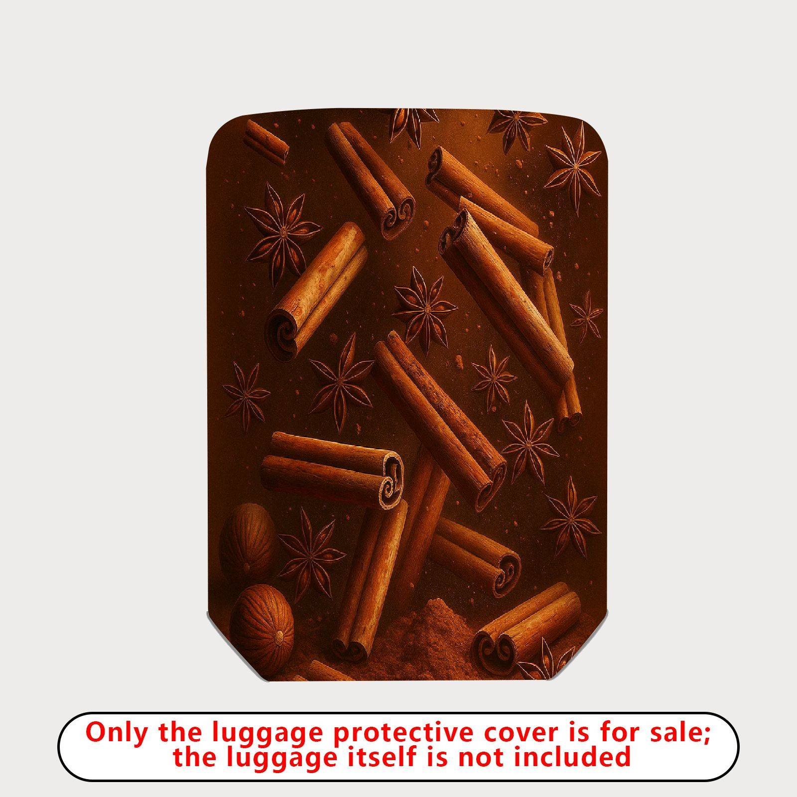 1-Piece Cinnamon Spice Holiday Winter Cocoa Travel Aroma  Suitcase Luggage Cover, Stretch Protective Sleeve
