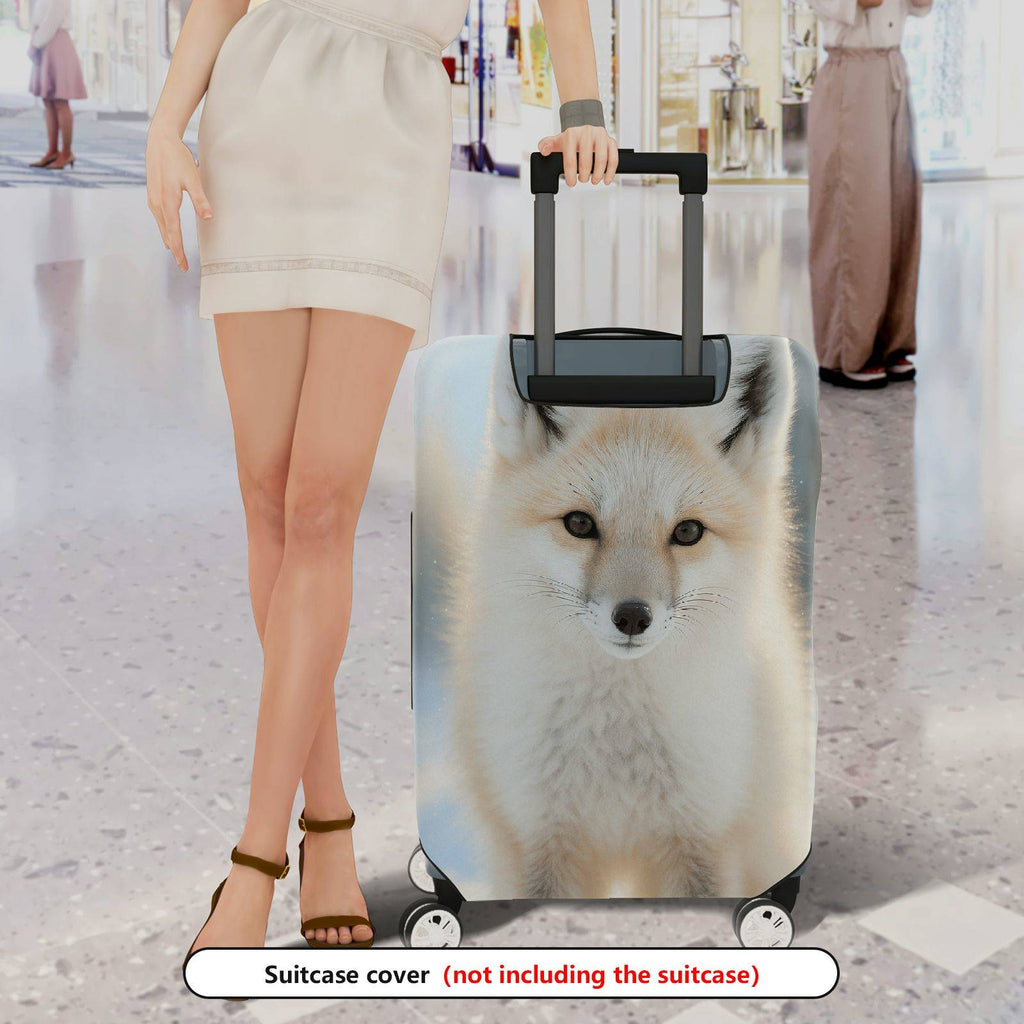 1-Piece Cute Fox Snowy Forest Animal Wildlife Nature Art  Suitcase Luggage Cover, Stretch Protective Sleeve