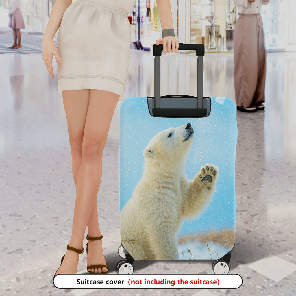 1-Piece Cute Polar Bear Winter Snow Nature Animal  Suitcase Luggage Cover, Stretch Protective Sleeve