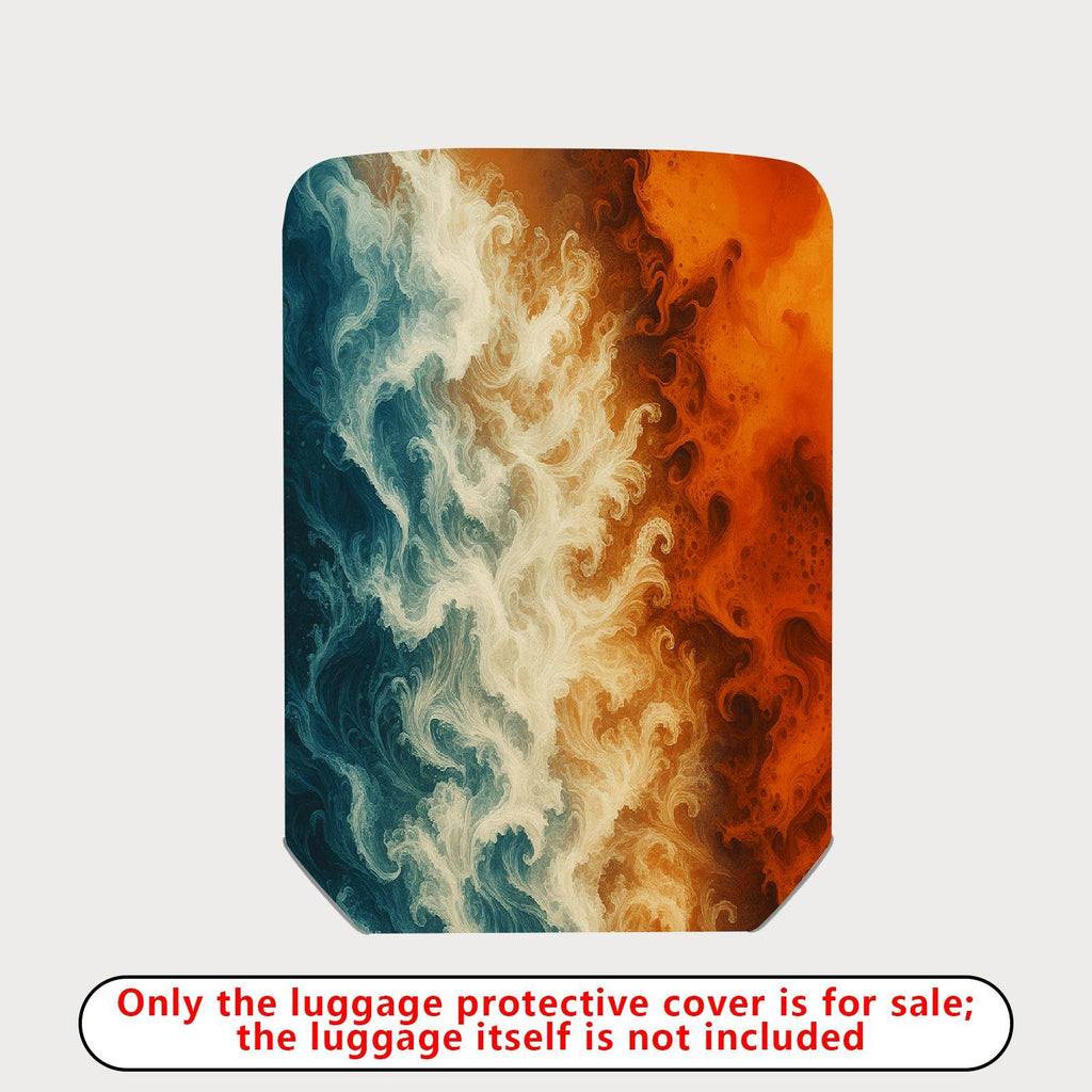 1-Piece Abstract Ocean Fire Energy Flow Art  Suitcase Luggage Cover, Stretch Protective Sleeve