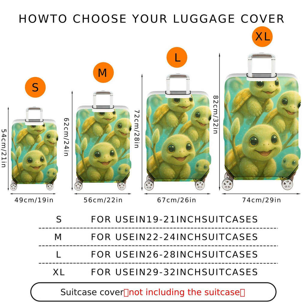 1-Piece Leaf Green Nature Floral Abstract  Suitcase Luggage Cover, Stretch Protective Sleeve