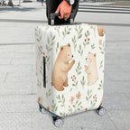 1-Piece Cute Bear Floral  Pattern  Suitcase Luggage Cover, Stretch Protective Sleeve