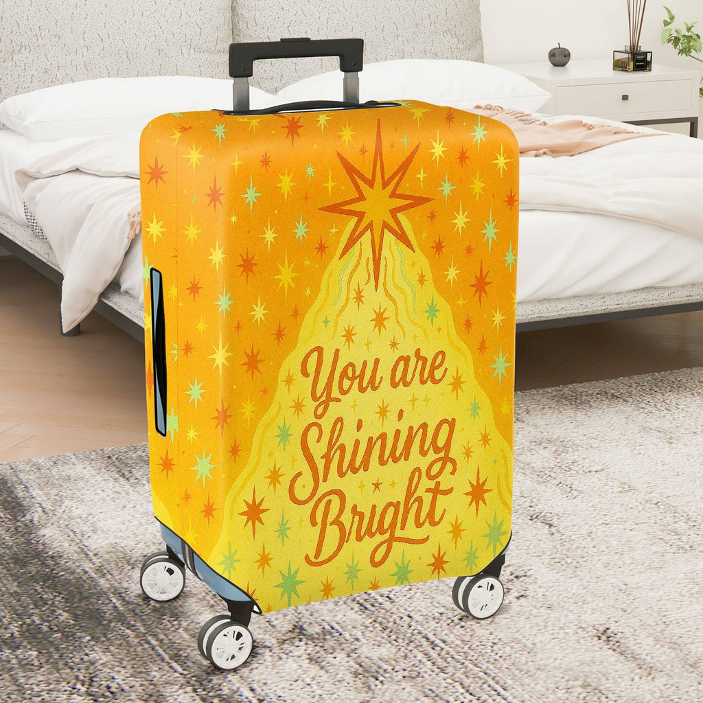 1-Piece Inspirational Bright Starry Quote Text Holiday  Suitcase Luggage Cover, Stretch Protective Sleeve