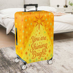 1-Piece Inspirational Bright Starry Quote Text Holiday  Suitcase Luggage Cover, Stretch Protective Sleeve