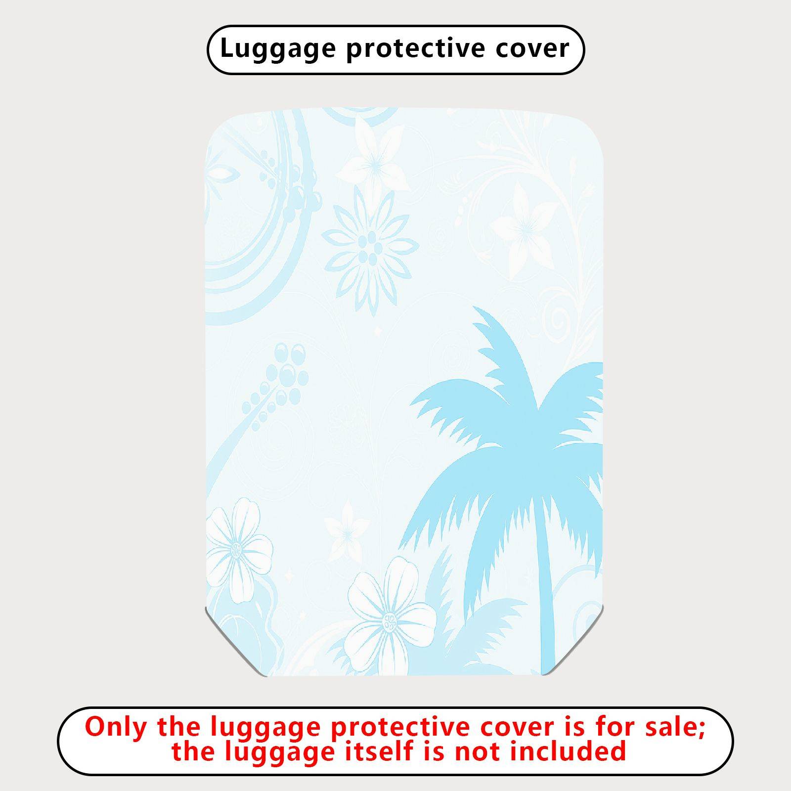 1-Piece Hawaiian Palm Beach Floral Music Landscape  Suitcase Luggage Cover, Stretch Protective Sleeve