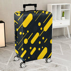 1-Piece Retro Modern Geometric Funky Yellow Black  Suitcase Luggage Cover, Stretch Protective Sleeve