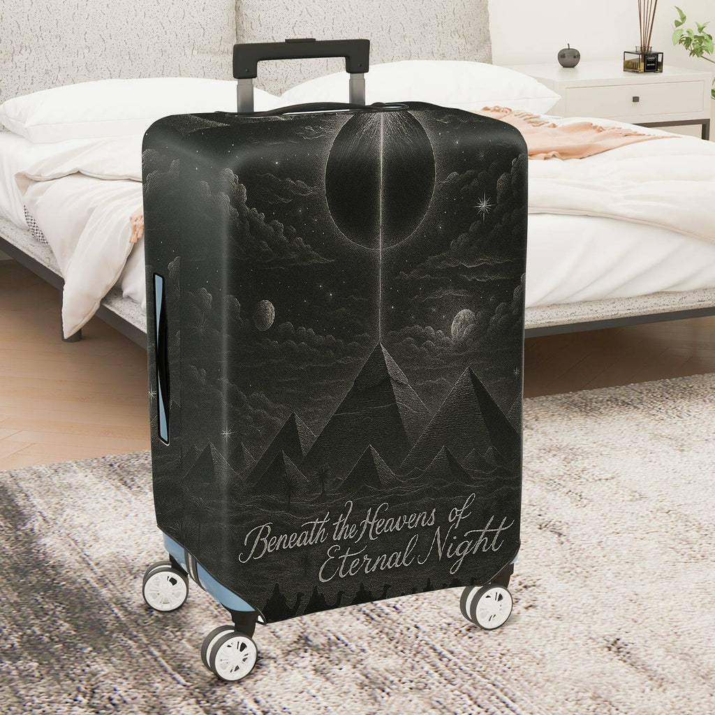 1-Piece Cosmic Night Sky Mountain Moon Star  Suitcase Luggage Cover, Stretch Protective Sleeve