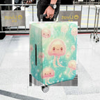 1-Piece Cute  Jellyfish Pink Ocean Fantasy Pattern  Suitcase Luggage Cover, Stretch Protective Sleeve