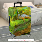 1-Piece Cute Relaxed Squirrel Forest Nature Wildlife  Suitcase Luggage Cover, Stretch Protective Sleeve