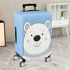 1-Piece Polar Bear Blue Cute Fun Travel Luggage  Suitcase Luggage Cover, Stretch Protective Sleeve