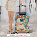 1-Piece Cute Colorful Unicorn Floral Heart Fantasy Rainbow  Suitcase Luggage Cover, Stretch Protective Sleeve