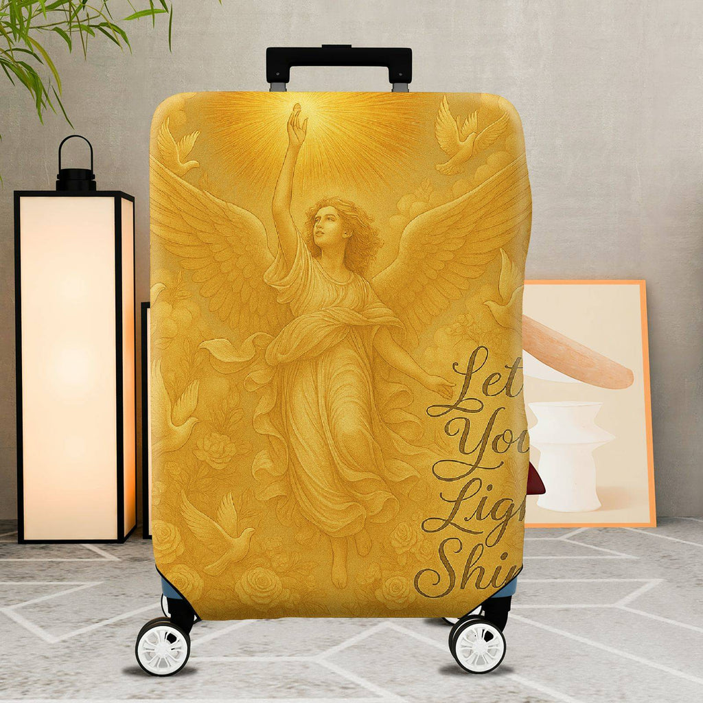 1-Piece Angel Wings Golden Pattern Inspirational Quote Luggage  Suitcase Luggage Cover, Stretch Protective Sleeve