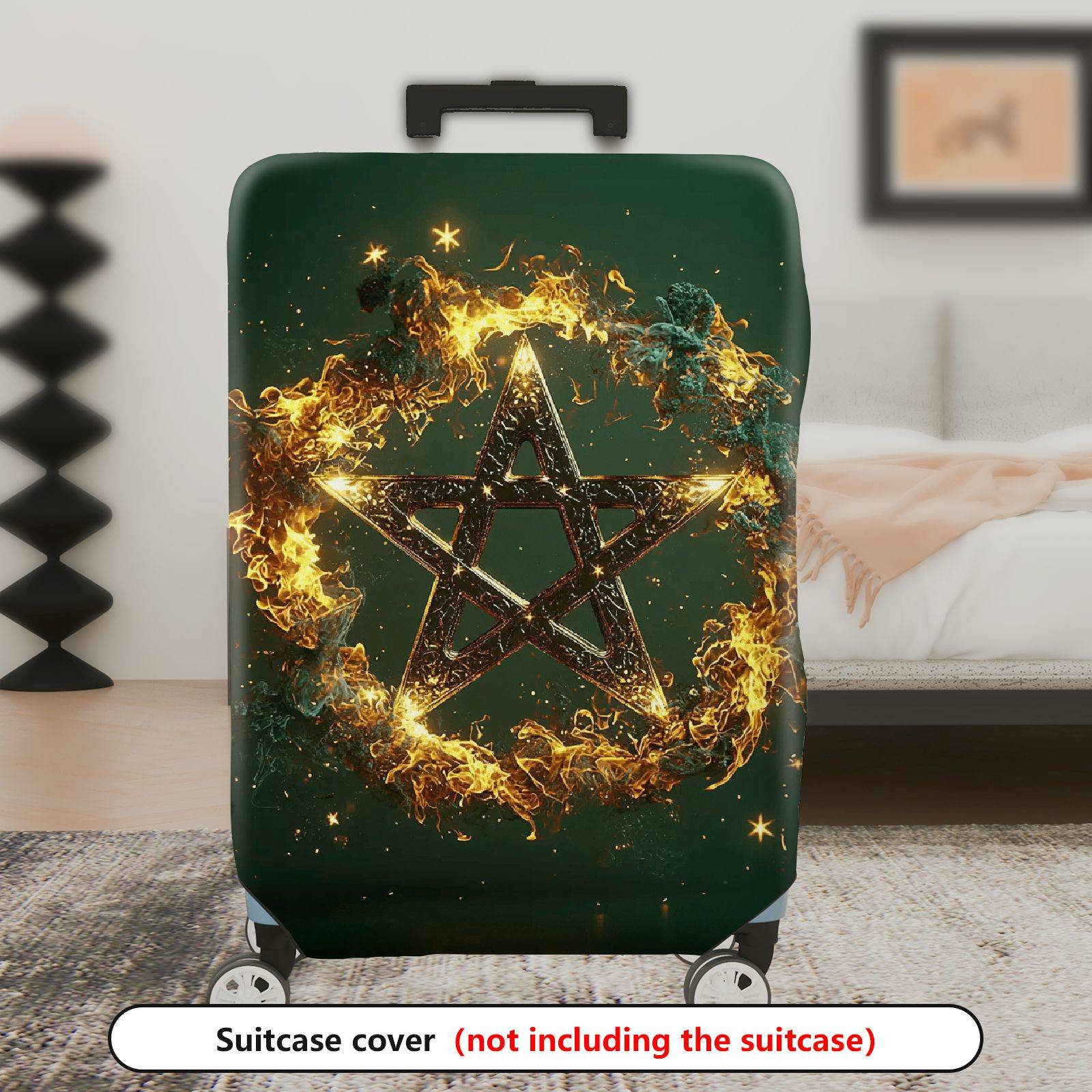 1-Piece Star Fire Magic Cosmic Celestial Mystical  Suitcase Luggage Cover, Stretch Protective Sleeve